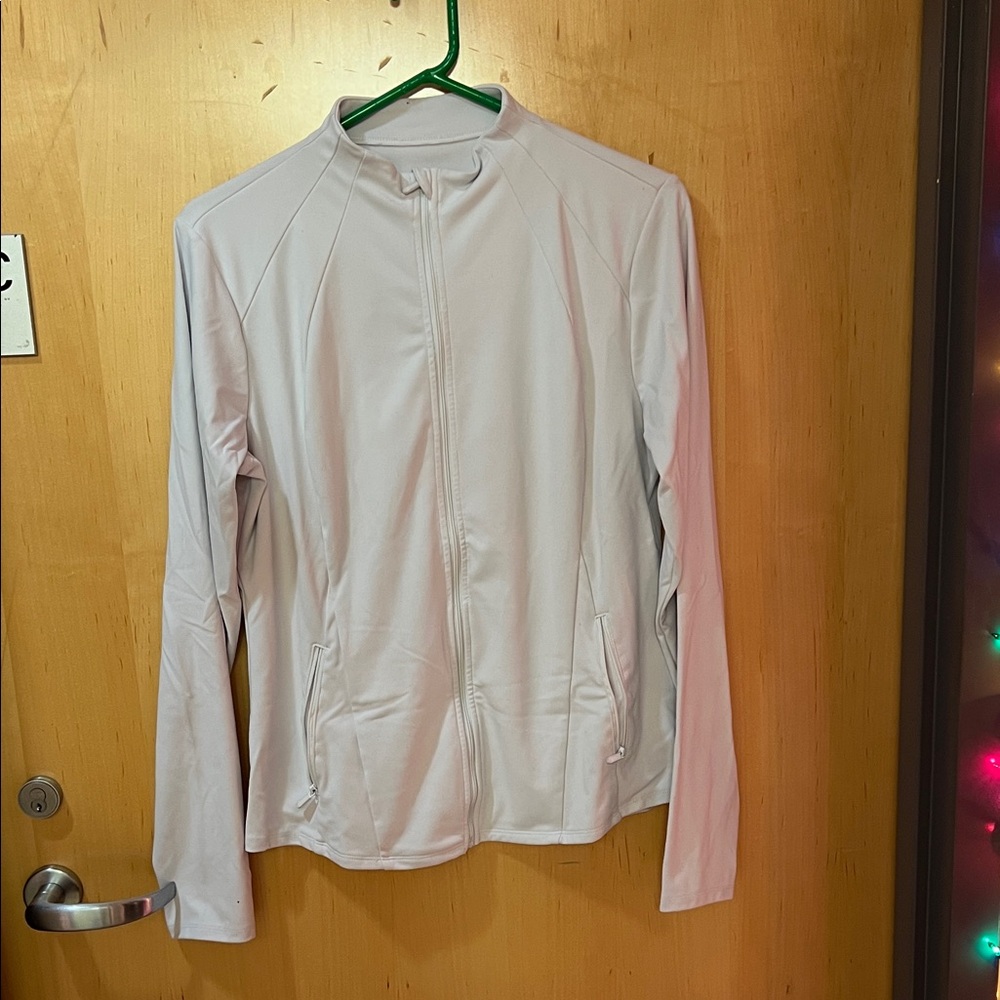 Women's White athletic zip up